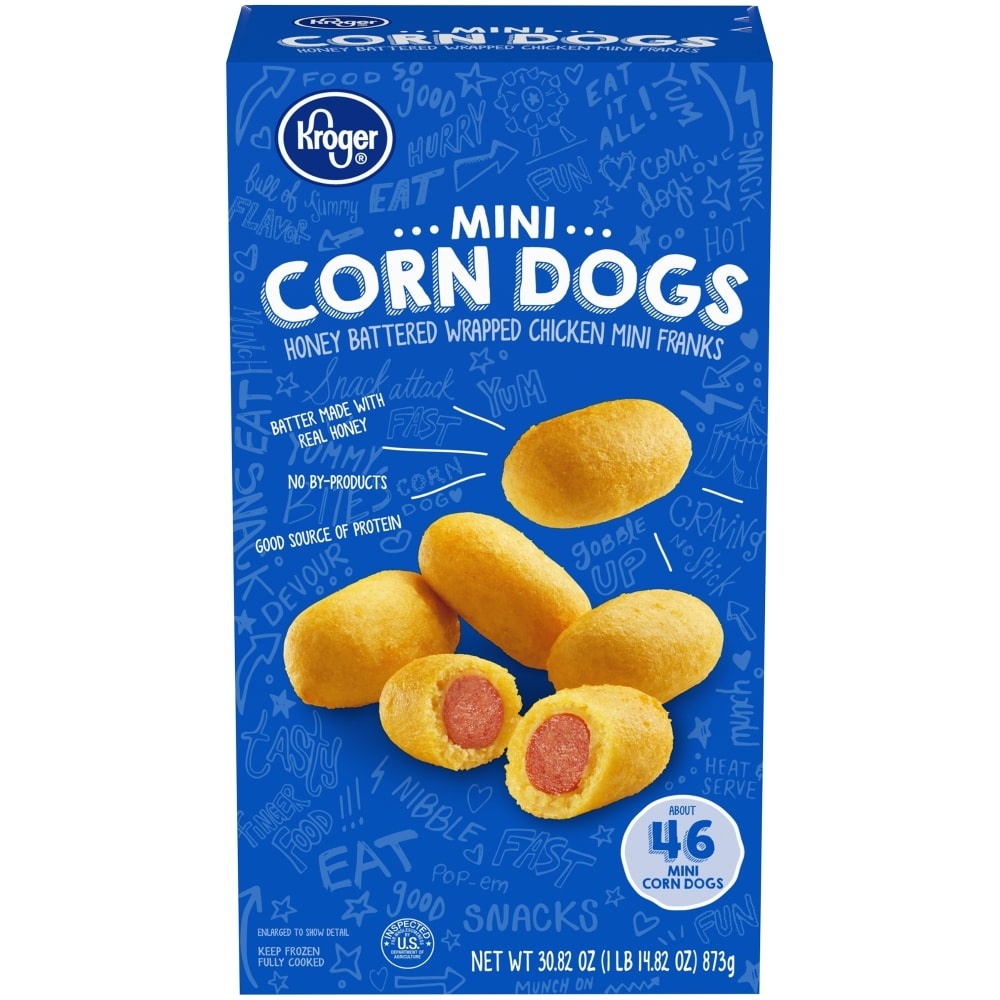 slide 1 of 1, Kroger Honey Battered Mini Corn Dogs, 46 ct; 30.82 oz