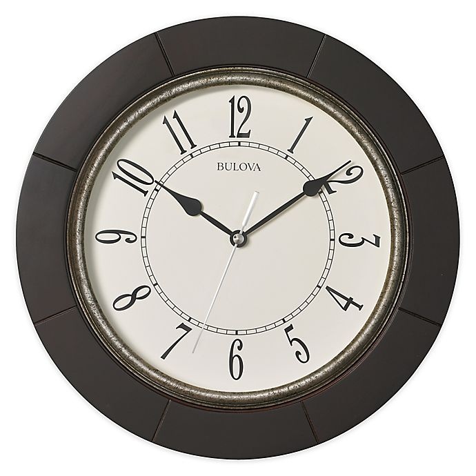 slide 1 of 1, Bulova Deco Wall Clock - Espresso, 1 ct