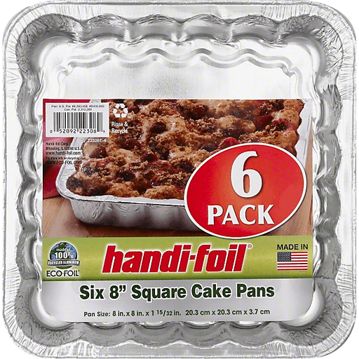 slide 2 of 2, Handi-foil Square Cake Pans, 6 ct