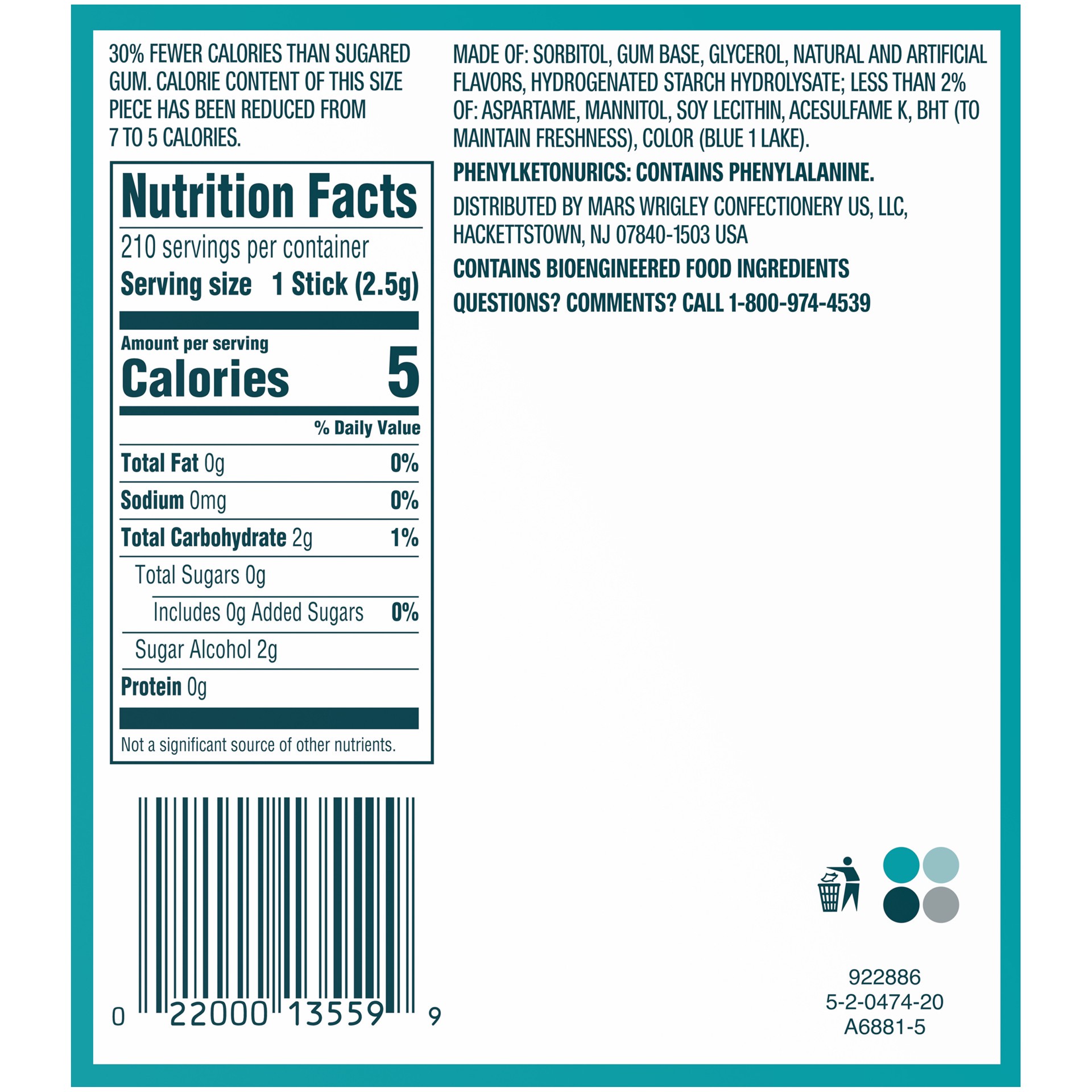 slide 3 of 5, EXTRA Polar Ice Sugar Free Chewing Gum Bulk, 15 ct (6 Pack), 210 pc