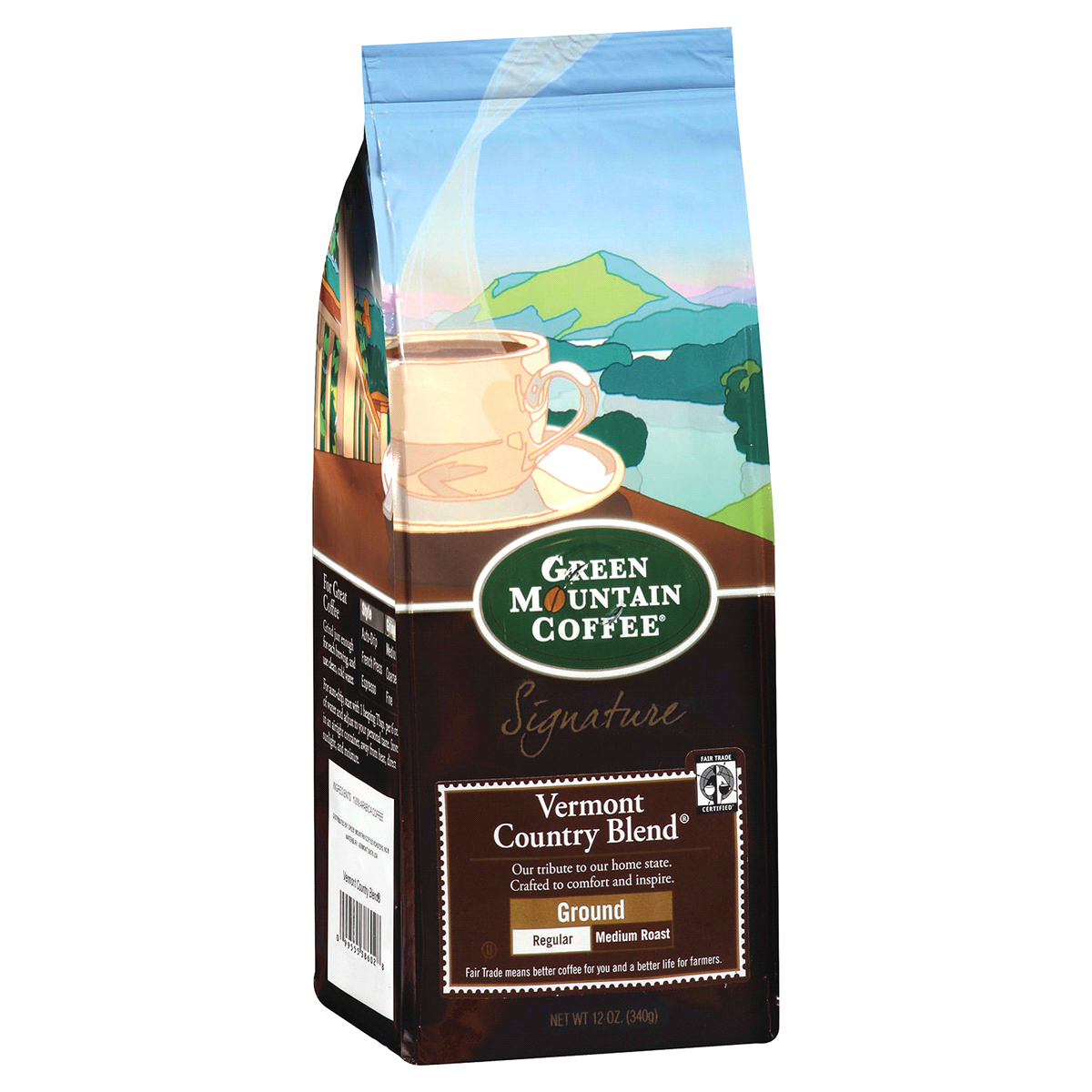 slide 4 of 6, Green Mountain Coffee Roasters, Vermont Country Blend, Fair Trade Certified, Ground Coffee, Medium Roast, Bagged - 12 oz, 12 oz