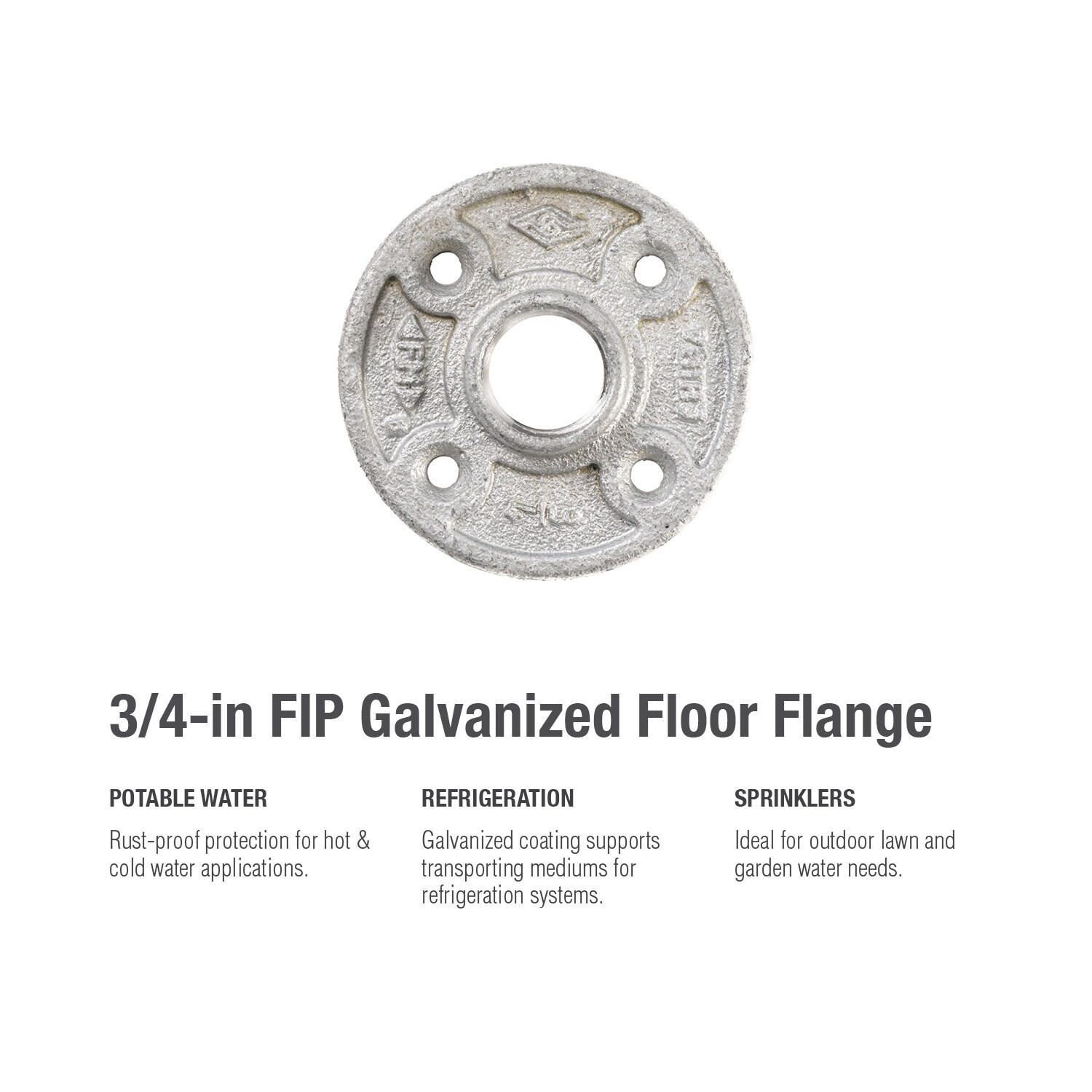 slide 6 of 6, RELIABILT 3/4-in Galvanized Floor Flange, 1 ct