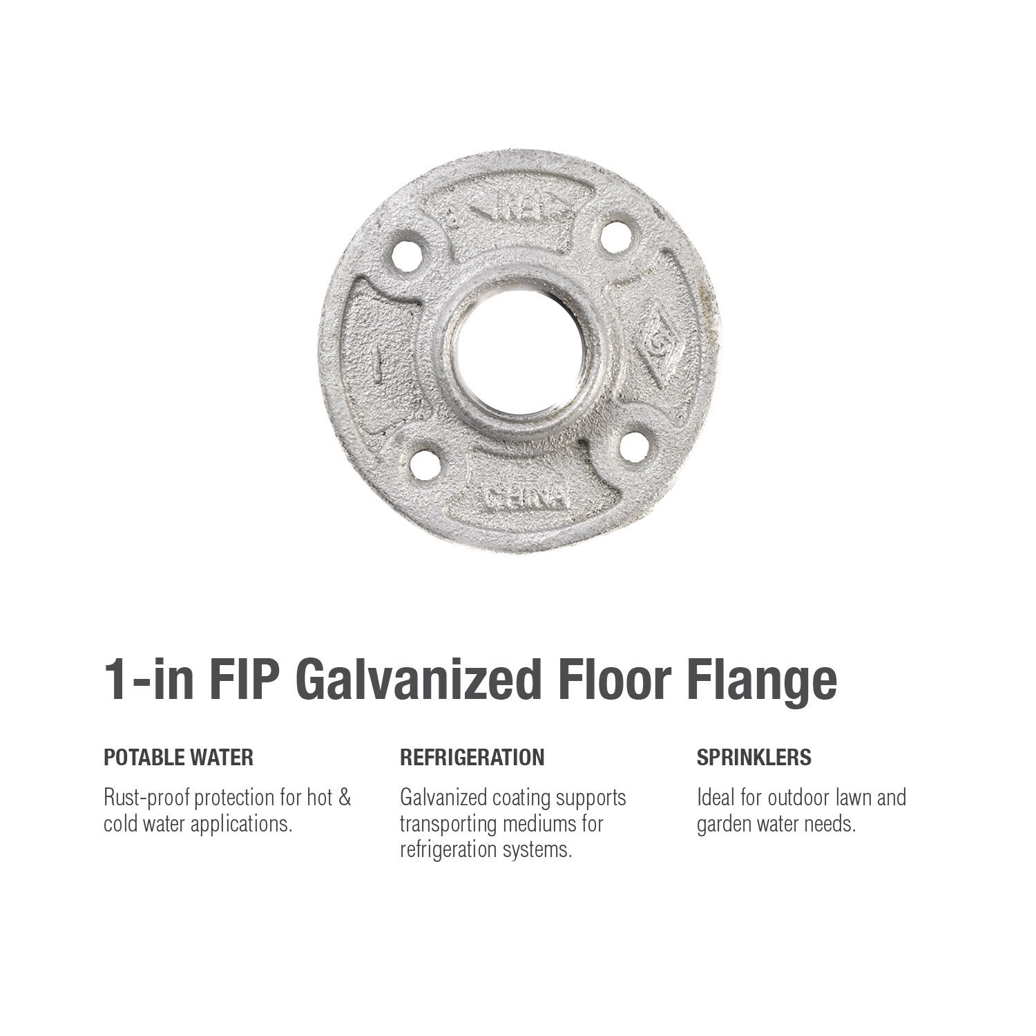 slide 6 of 6, RELIABILT 1-in Galvanized Floor Flange, 1 ct