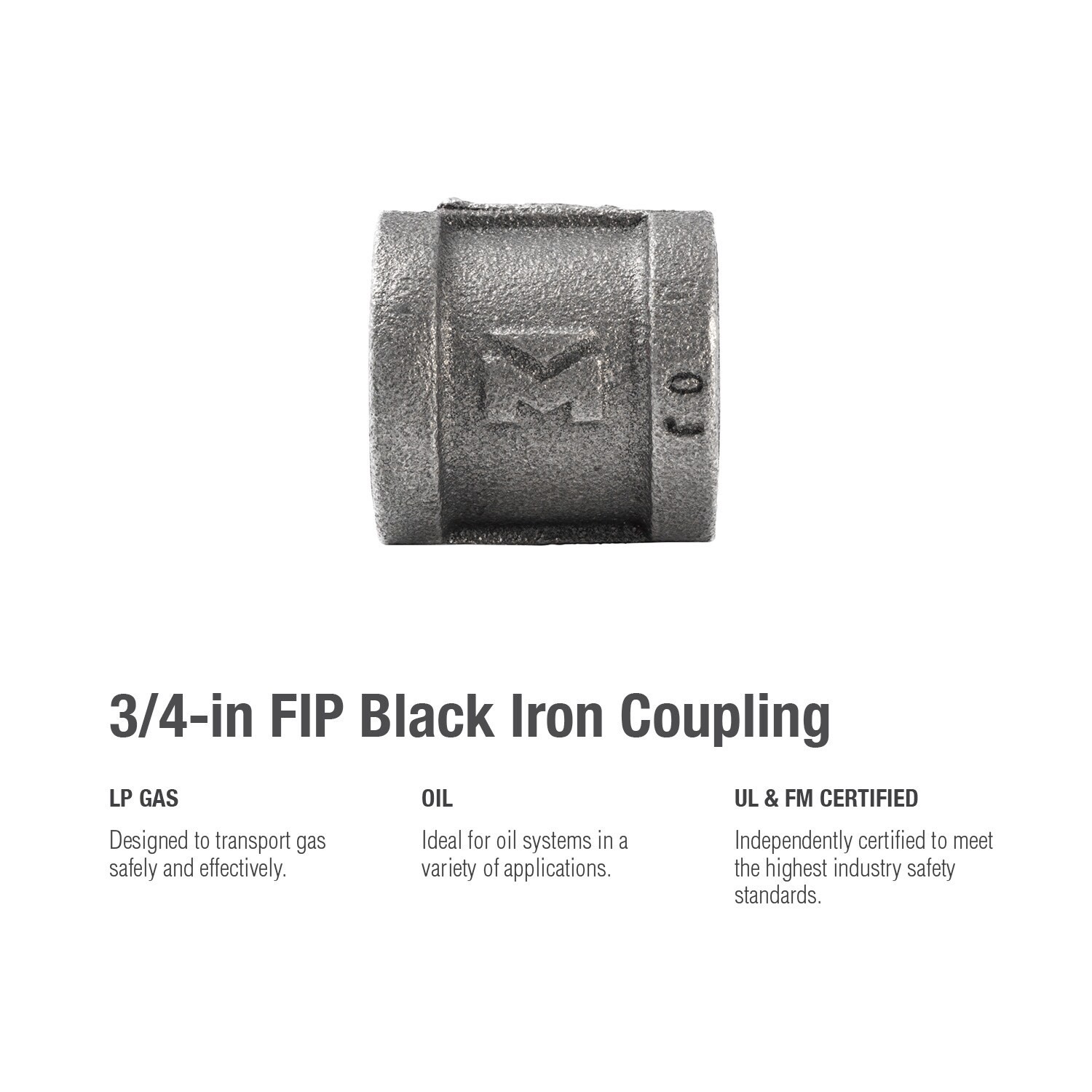 slide 6 of 6, RELIABILT 3/4-in Black Iron Coupling Fitting, 1 ct