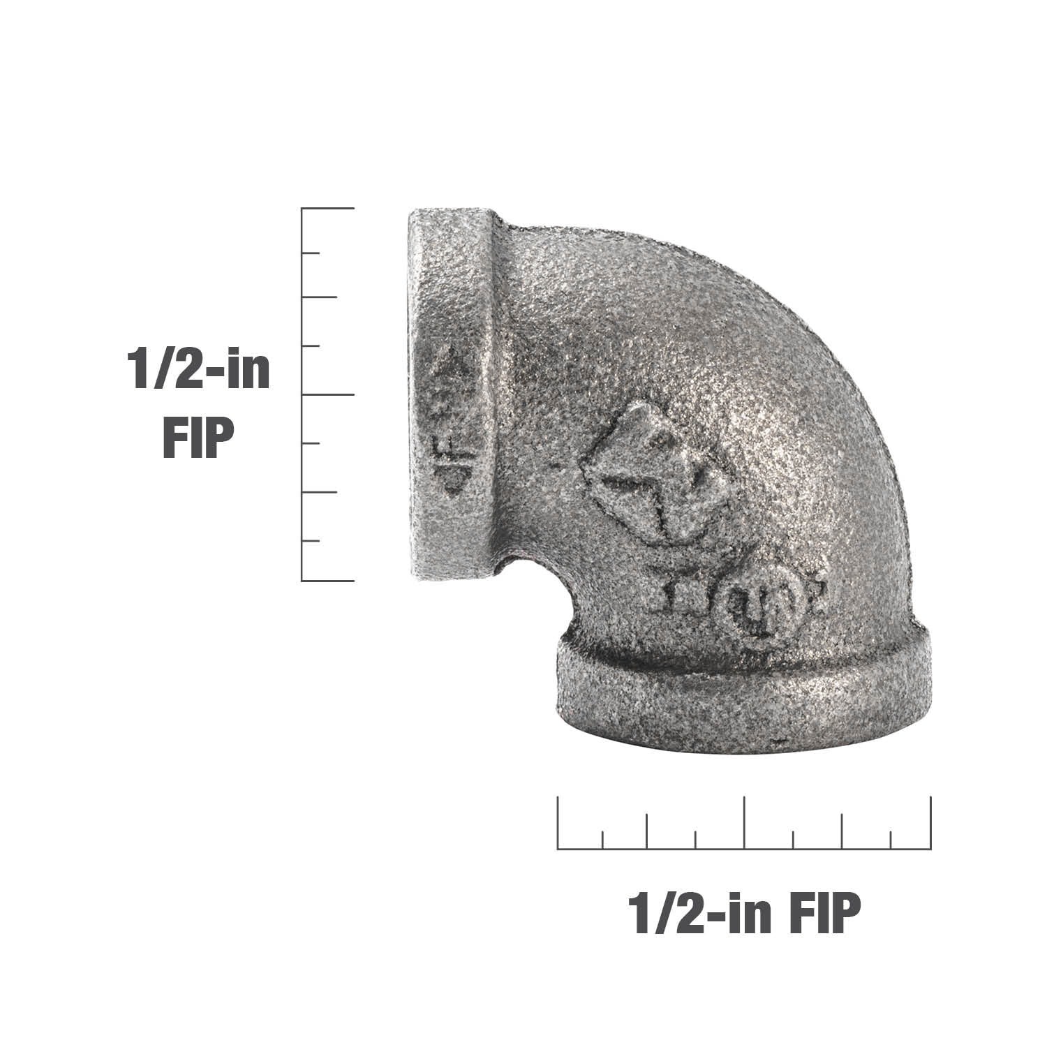 slide 4 of 6, RELIABILT 1/2-in 90 Black Iron Elbow Fitting, 1 ct