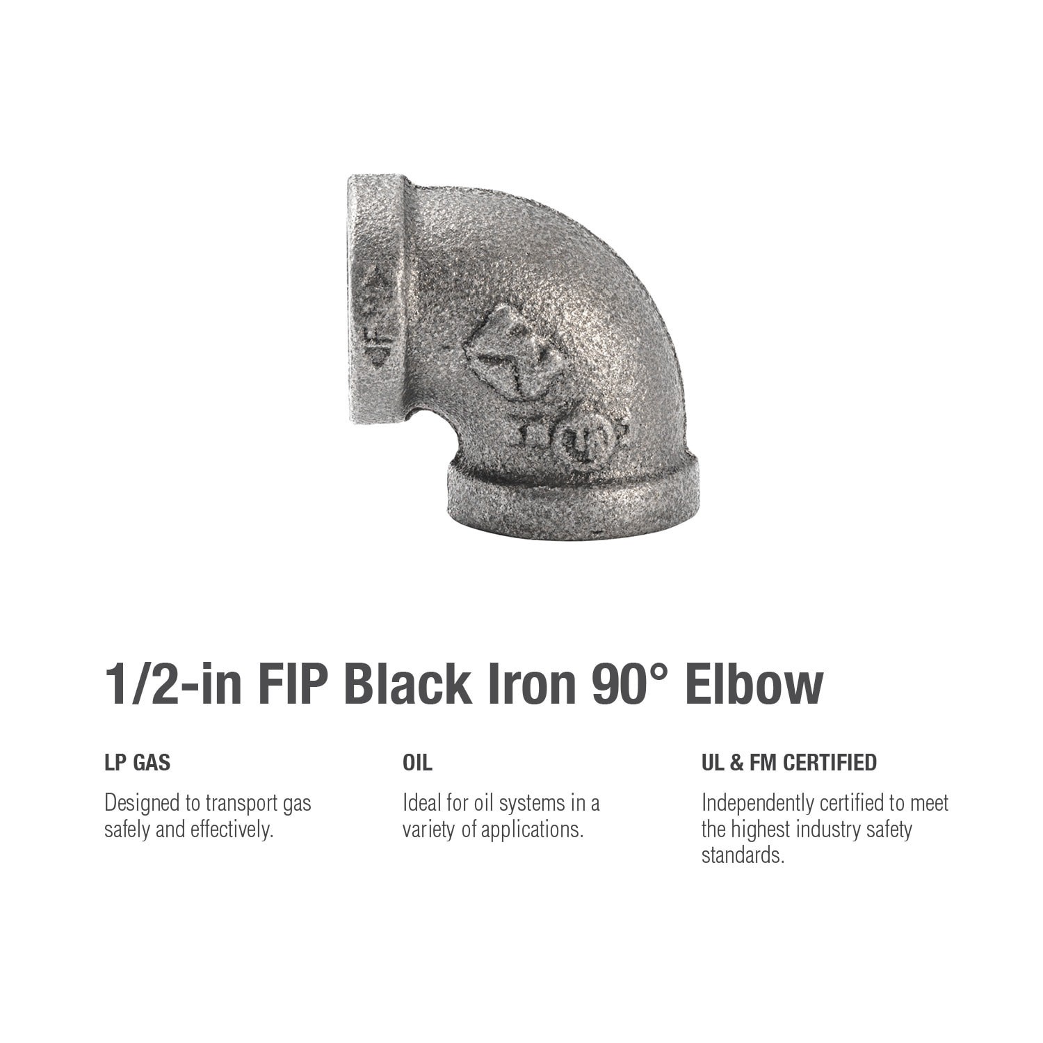 slide 5 of 6, RELIABILT 1/2-in 90 Black Iron Elbow Fitting, 1 ct