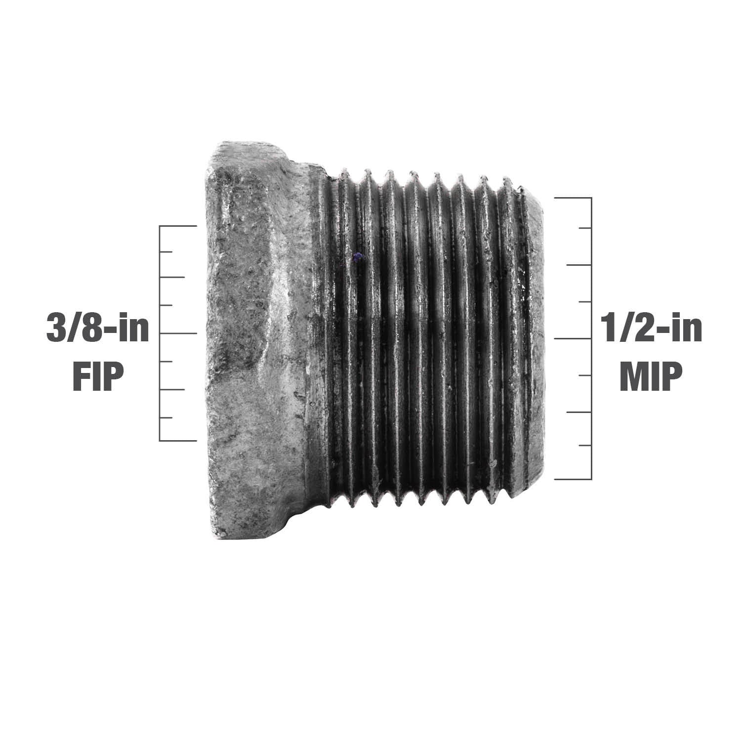 slide 4 of 6, RELIABILT 1/2-in x 3/8-in Galvanized Hex Bushing, 1 ct