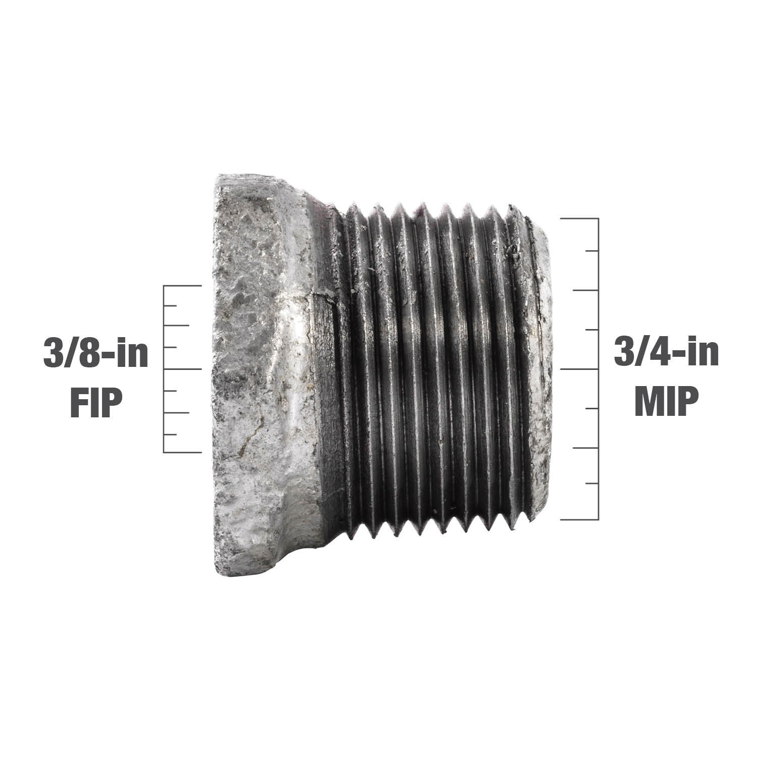 slide 4 of 6, RELIABILT 3/4-in x 3/8-in Galvanized Hex Bushing, 1 ct