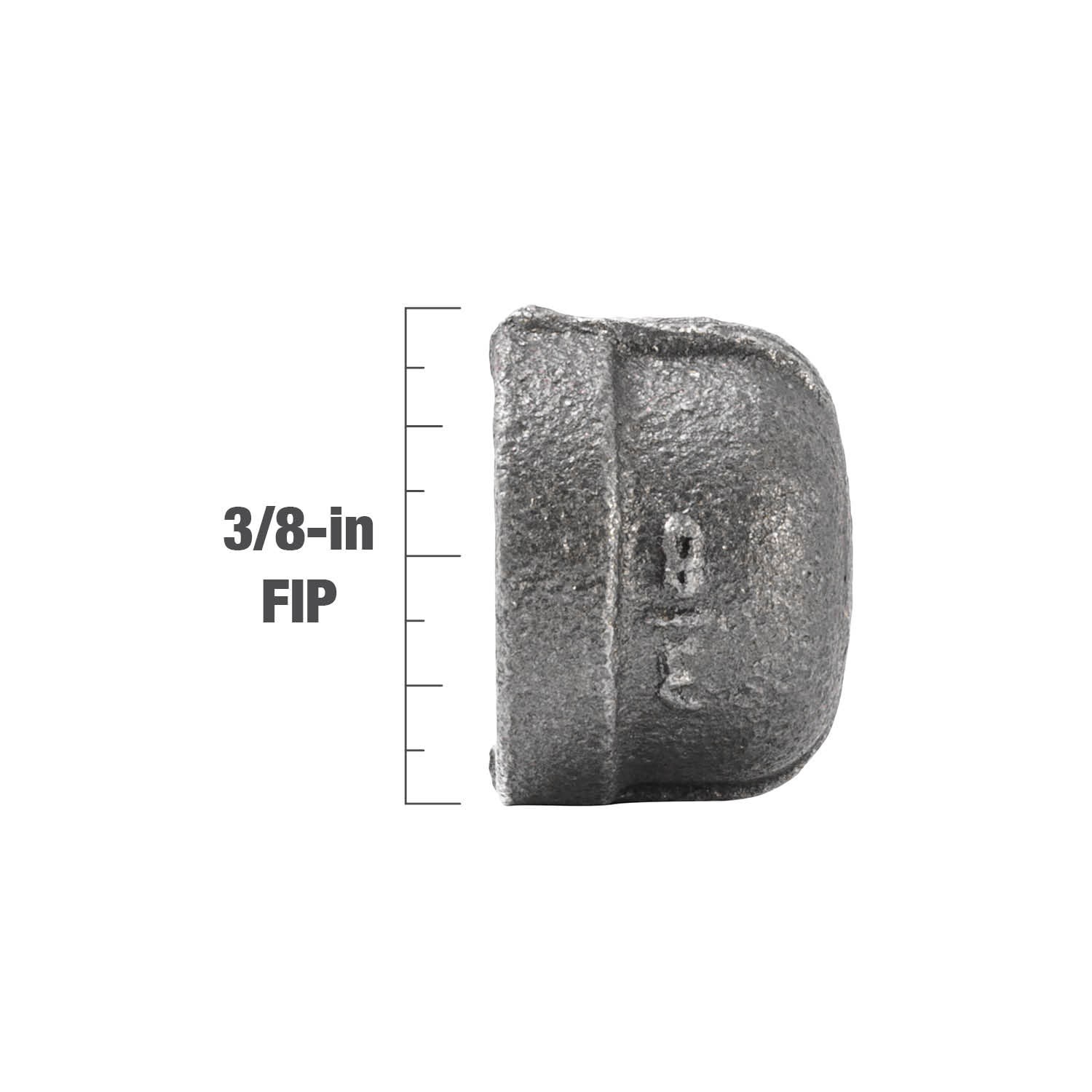 slide 4 of 6, RELIABILT 3/8-in Black Iron Cap Fitting, 1 ct