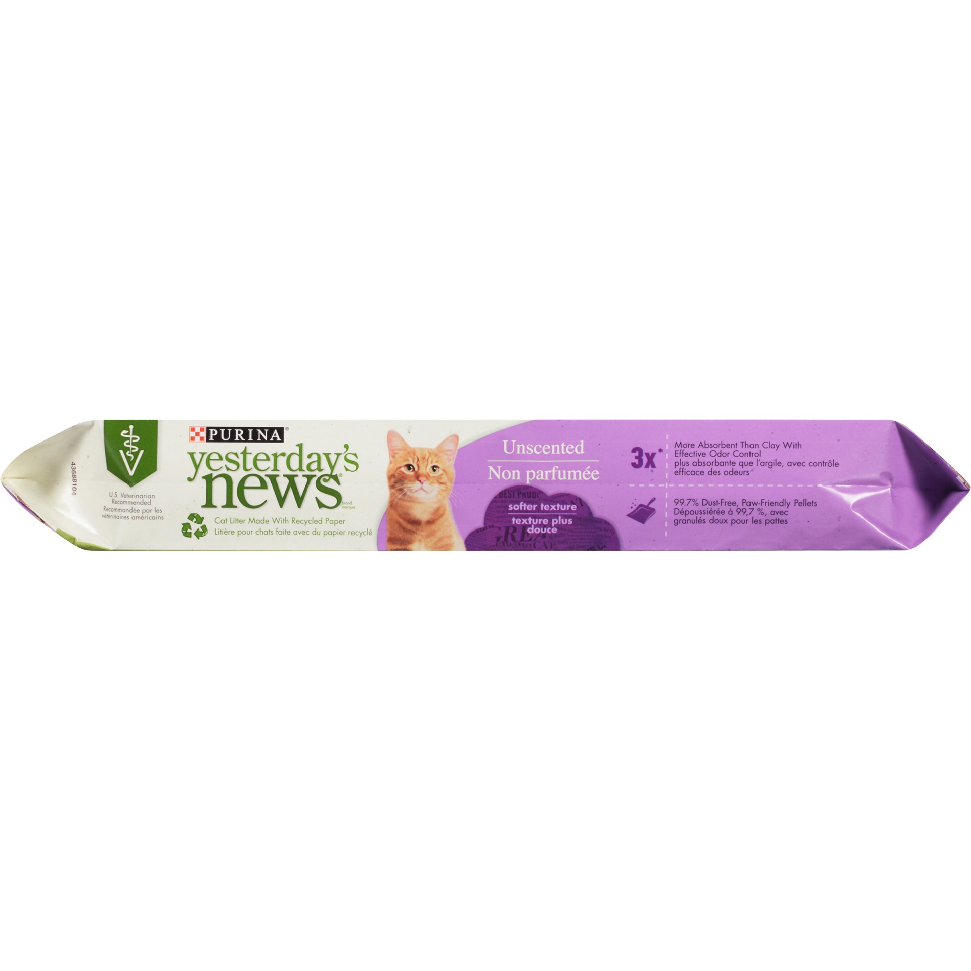 slide 5 of 8, Purina Yesterday's News Non Clumping Paper Cat Litter, Softer Texture Unscented Cat Litter, 13.20 lb