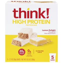 think! High Protein Lemon Delight Protein Bar 5 - 2.1 oz Bars