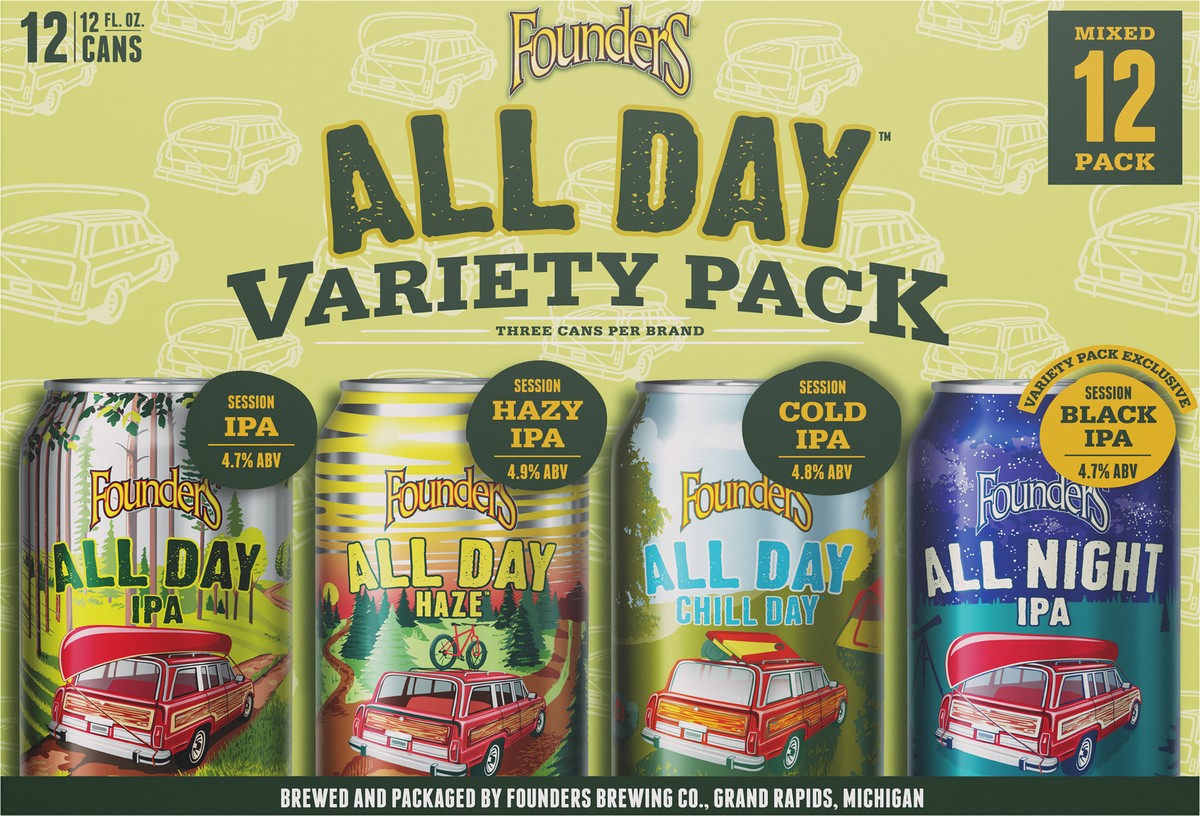 slide 5 of 9, Founders Brewing Co. All Day Variety, 12 ct; 12 oz