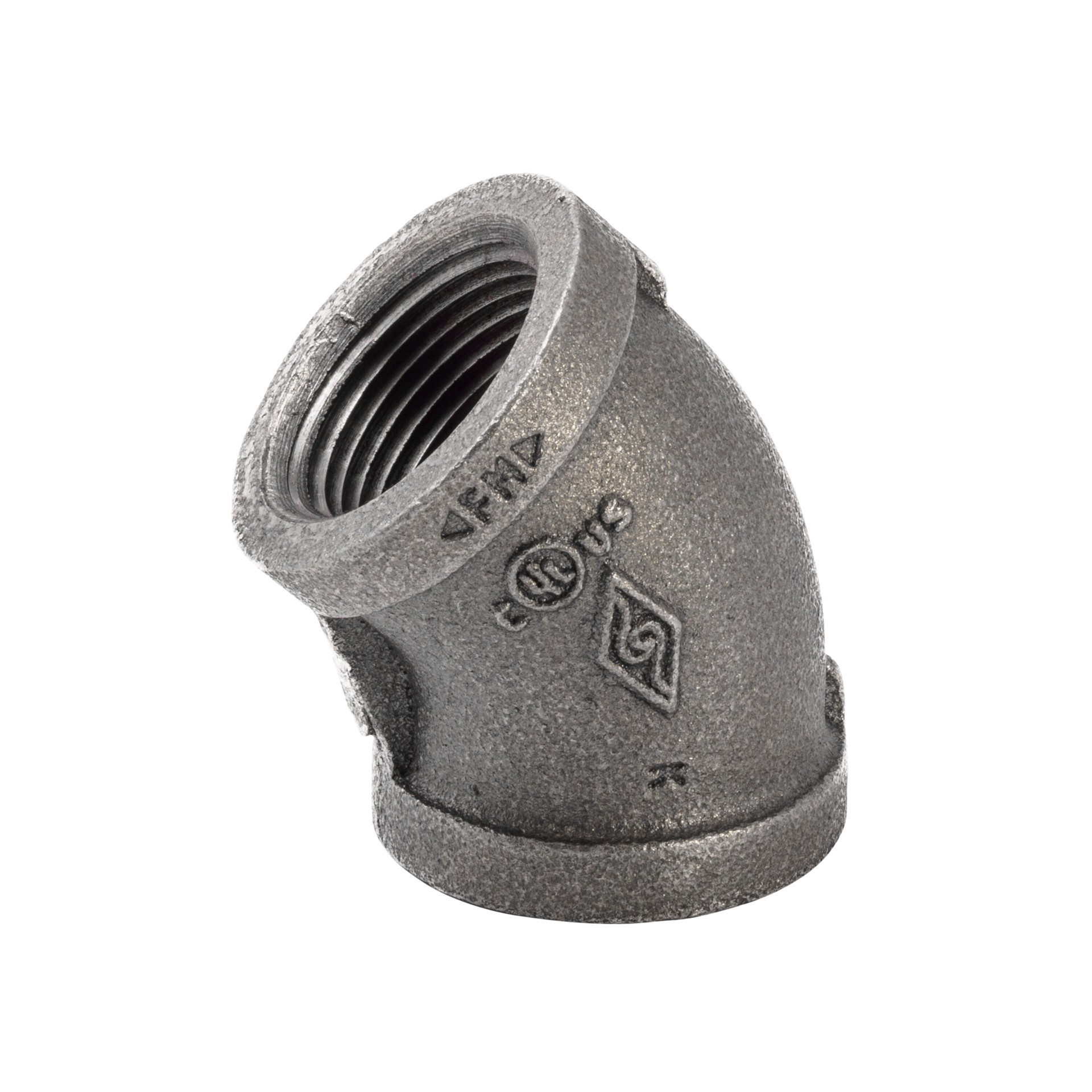 slide 1 of 6, RELIABILT 1-in 45 Black Iron Elbow Fitting, 1 ct