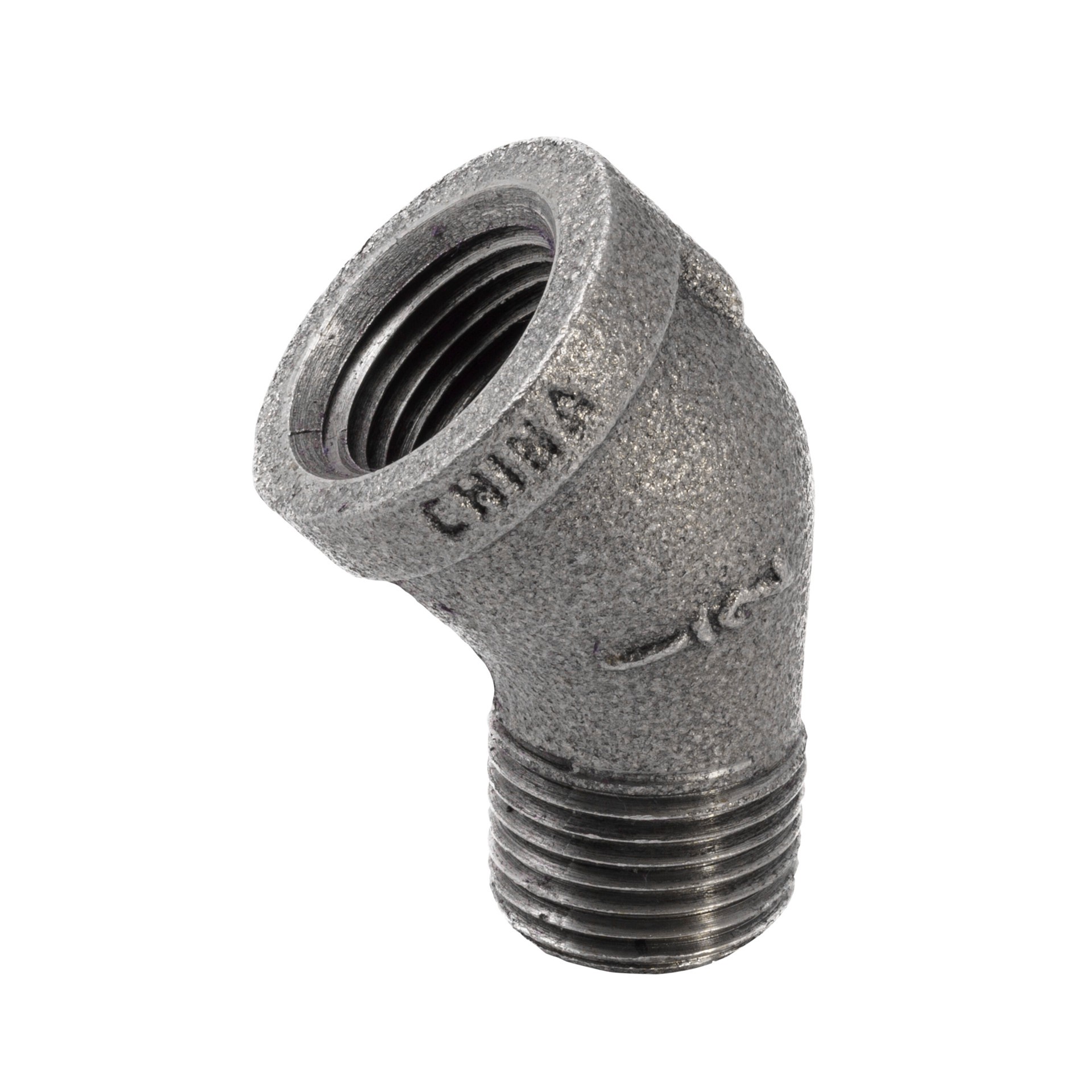 slide 1 of 6, RELIABILT 1/2-in 45 Black Iron Street Elbow Fitting, 1 ct