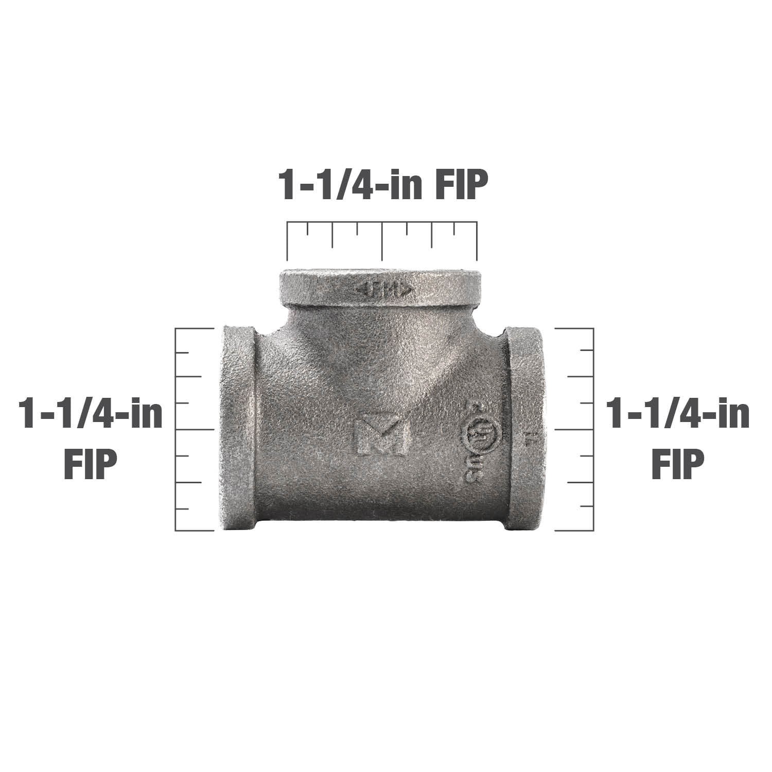 slide 4 of 6, RELIABILT 1-1/4-in Black Tee, 1 ct