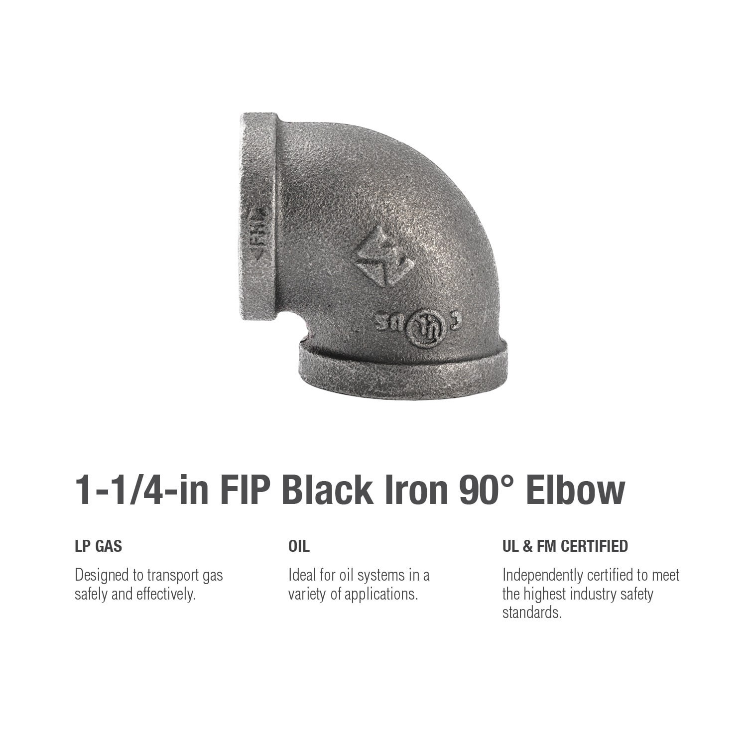 slide 6 of 6, RELIABILT 1-1/4-in 90-Degree Black Elbow, 1 ct
