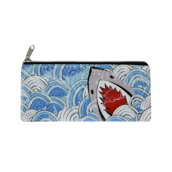 slide 1 of 1, Office Depot Brand Pvc Fashion Pencil Pouch, 5-3/4'' X 8'', Shark, 1 ct