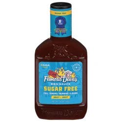 Famous Dave's Sugar-Free Mild Smoky + Sweet BBQ Sauce 18 oz
