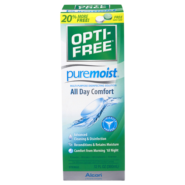 slide 1 of 1, Opti-Free Pure Moist Multi-purpose Disinfecting Solution, 10 oz