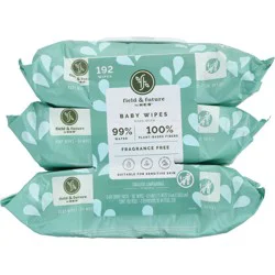 Field & Future by H-E-B 99% Water Baby Wipes, 3 pk
