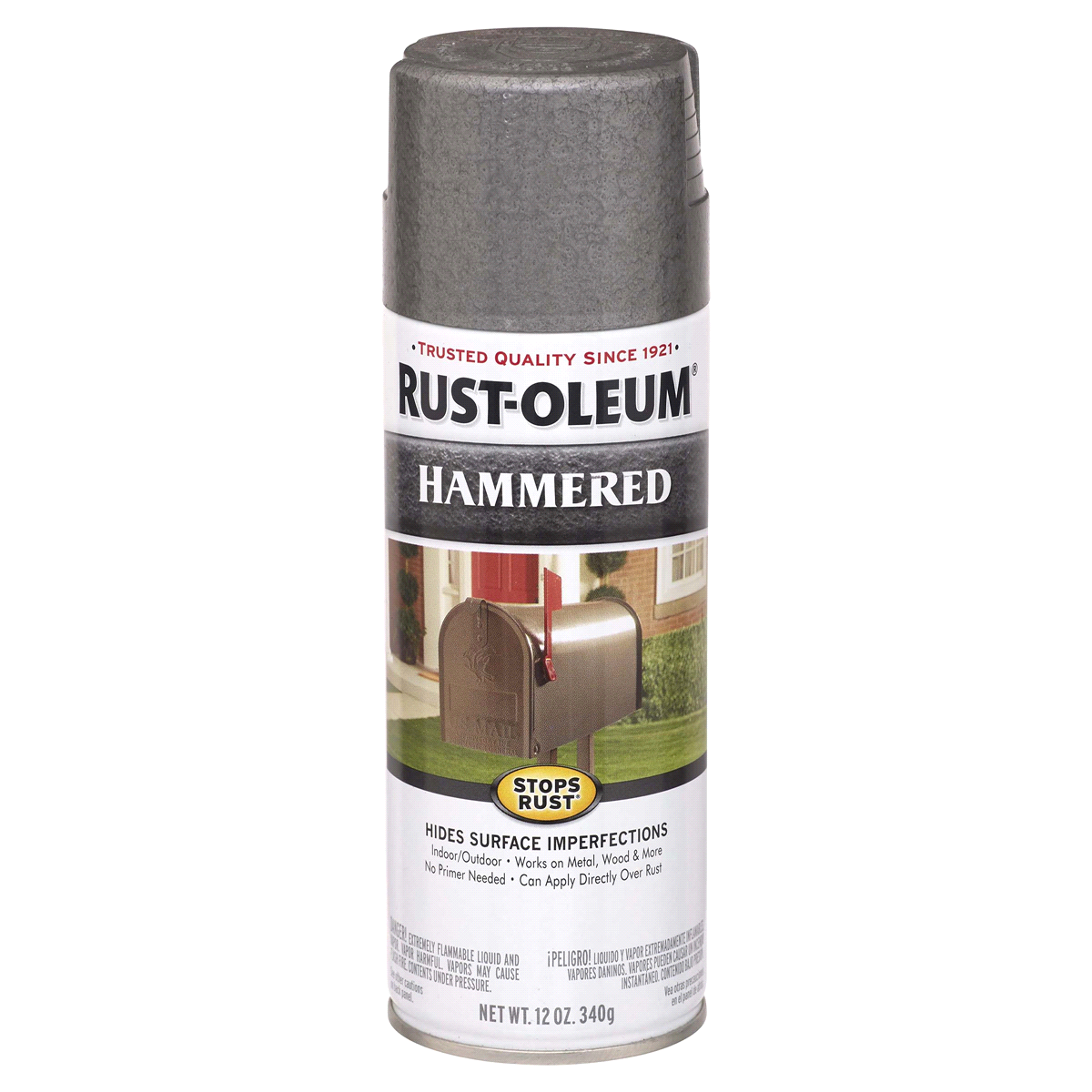 slide 1 of 1, Rust-Oleum Stops Rust Protective Hammered Metal Finish Spray Paint - 7214830, Gray, 12 oz