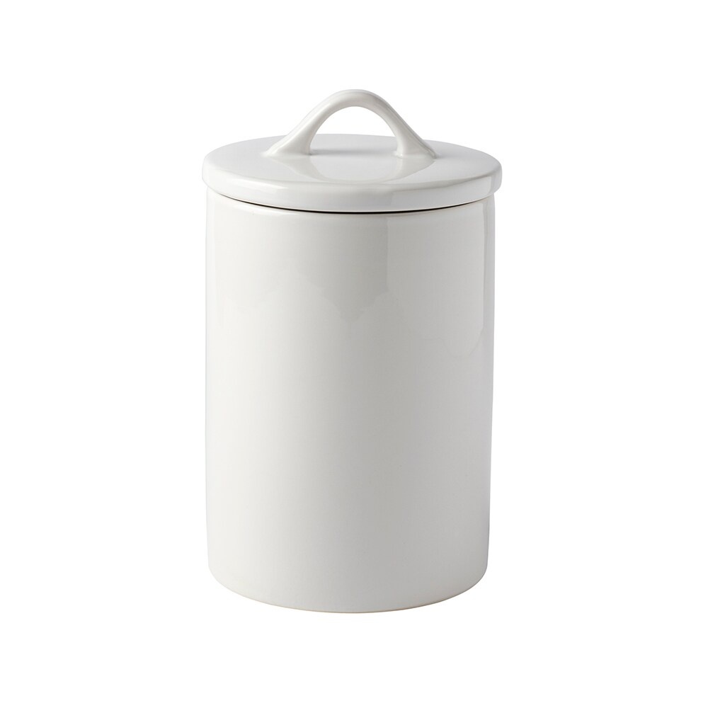 slide 1 of 1, Tabletops Unlimited Small Ceramic Canister - White, 1 ct
