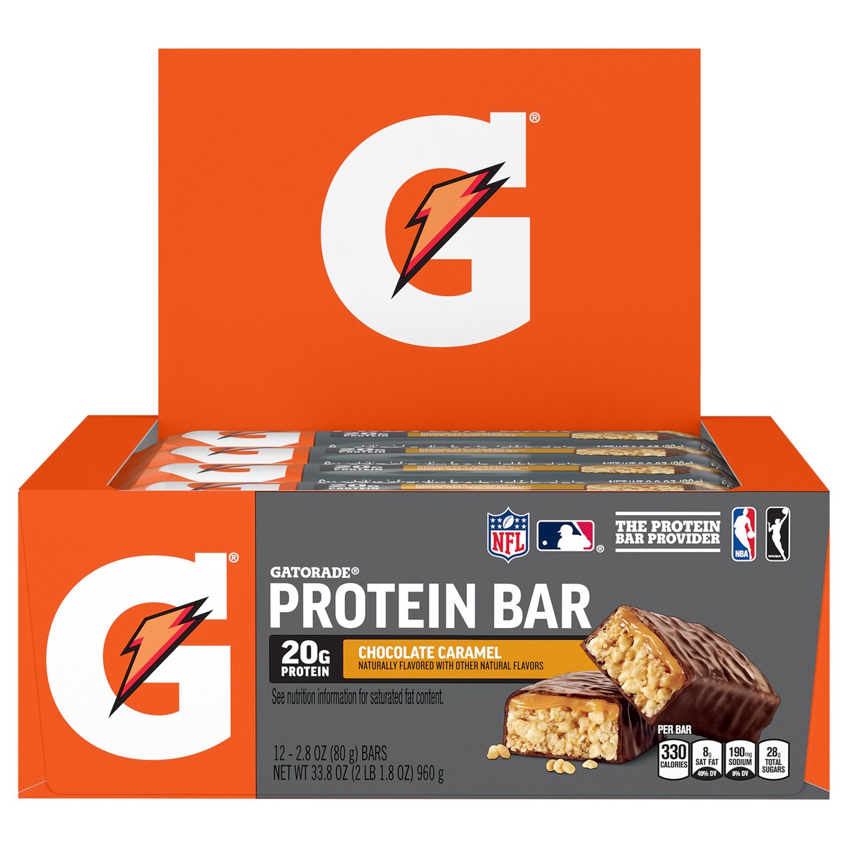 slide 1 of 6, Gatorade Protein Bar Chocolate Caramel 2.8 Oz 12 Count, 12 ct