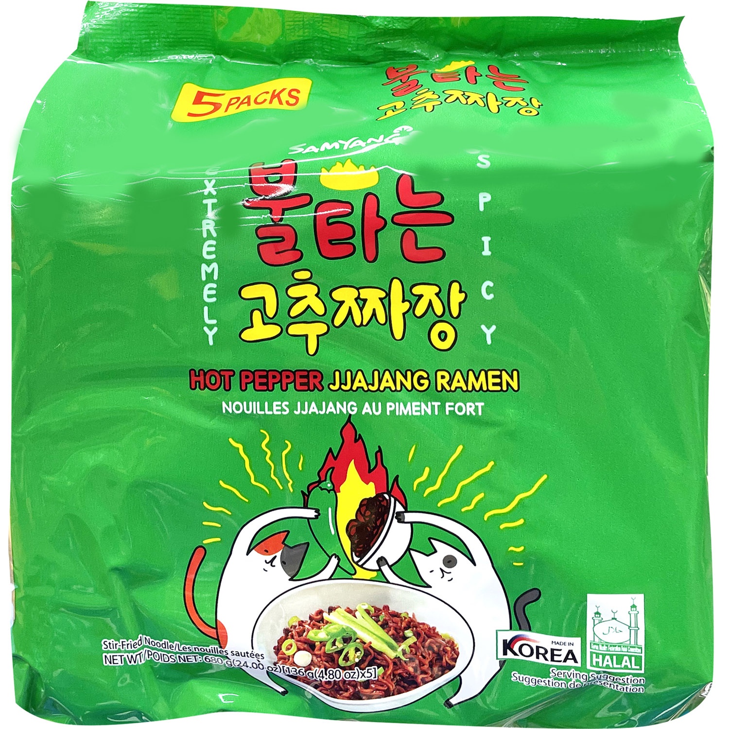 slide 1 of 1, Samyang Hot Pepper Jjajang Ndl, 24 oz