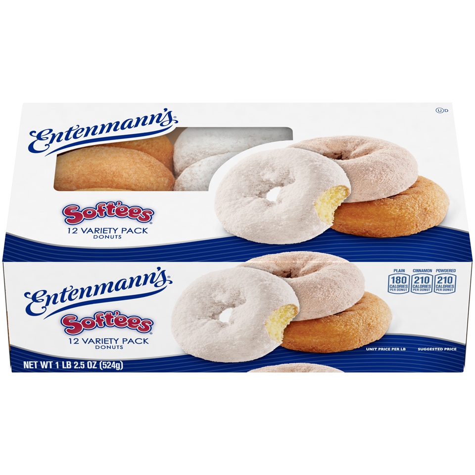 slide 9 of 9, Entenmann's Soft'ees Variety Pack Donuts, 12 count, 18.5 oz, 12 ct