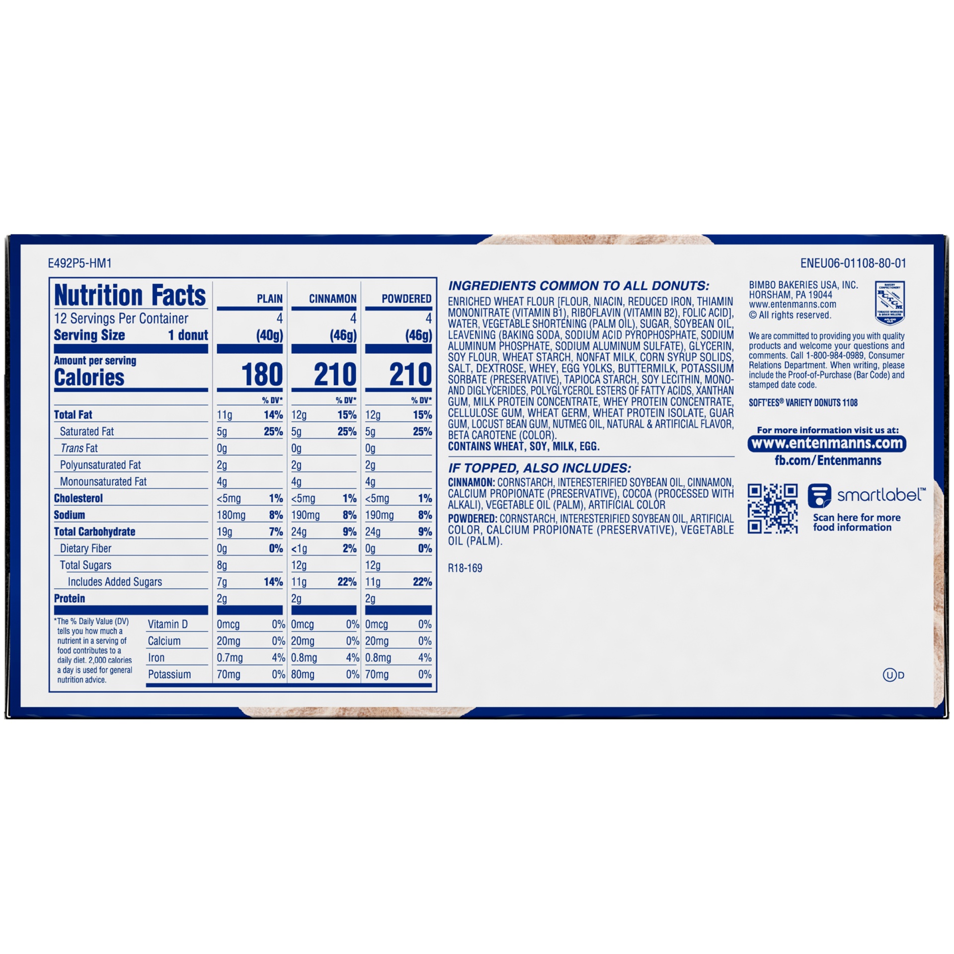 slide 6 of 9, Entenmann's Soft'ees Variety Pack Donuts, 12 count, 18.5 oz, 12 ct