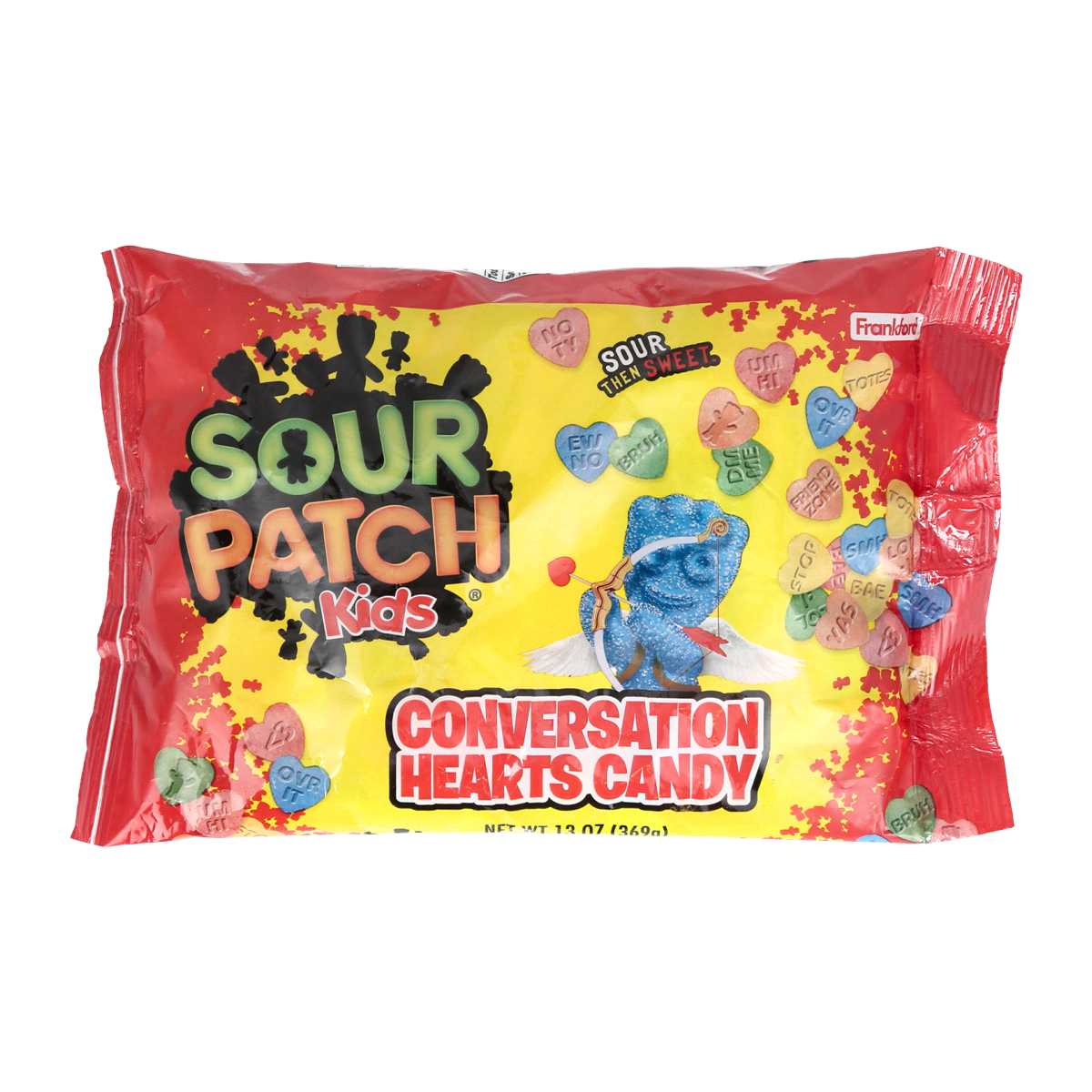 slide 1 of 1, Sour Patch Kids Conversation Candy Hearts, 13 oz