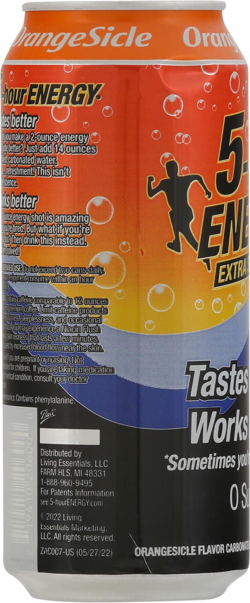 slide 7 of 9, 5-Hour Energy Extra Strength OrangeSicle Flavor Carbonated Beverage - 16 fl oz, 16 fl oz