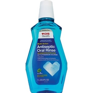 slide 1 of 1, CVS Health Alcohol-Free Multi-Action Antiseptic Oral Rinse Blue Mint, 1 liter