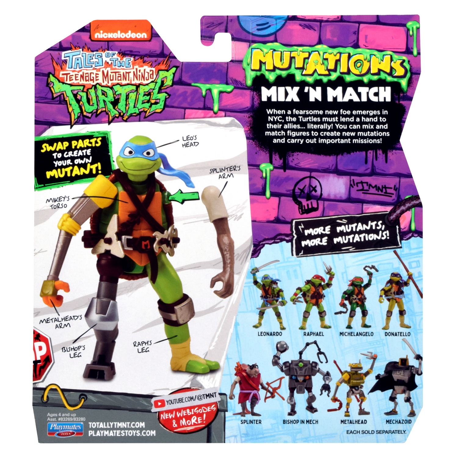 slide 2 of 3, Teenage Mutant Ninja Turtles: Mutant Mayhem: Mix 'N Match 4.5 Michelangelo Basic Action Figure, 1 ct