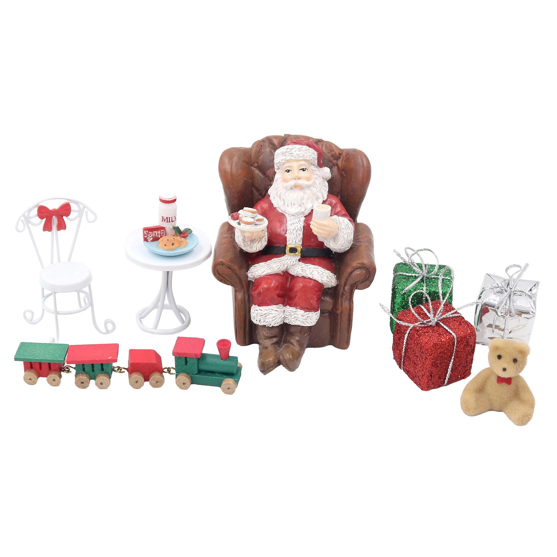 slide 4 of 4, Mini Santa Sitting In Armchair Decoration By Ashland, null