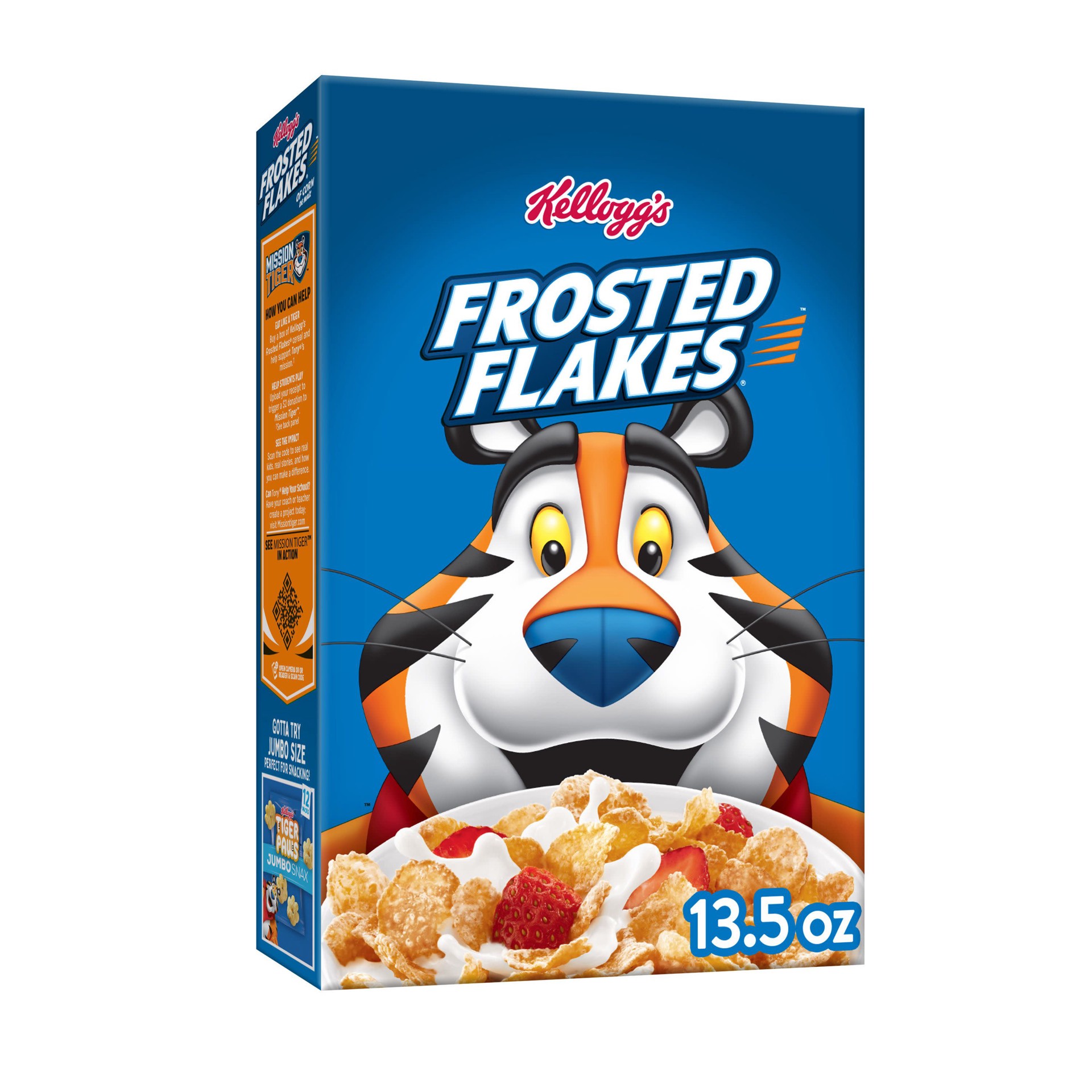 slide 1 of 5, Frosted Flakes Kellogg's Frosted Flakes Breakfast Cereal, Kids Cereal, Family Breakfast, Original, 13.5oz Box, 1 Box, 13.5 oz