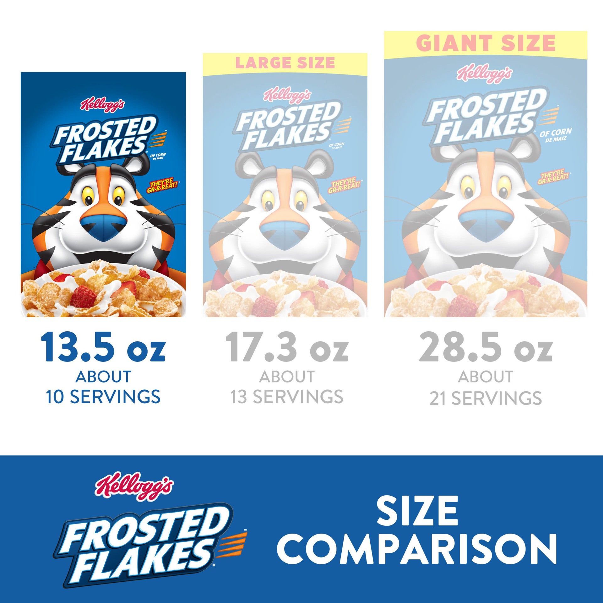 slide 2 of 5, Frosted Flakes Kellogg's Frosted Flakes Breakfast Cereal, Kids Cereal, Family Breakfast, Original, 13.5oz Box, 1 Box, 13.5 oz