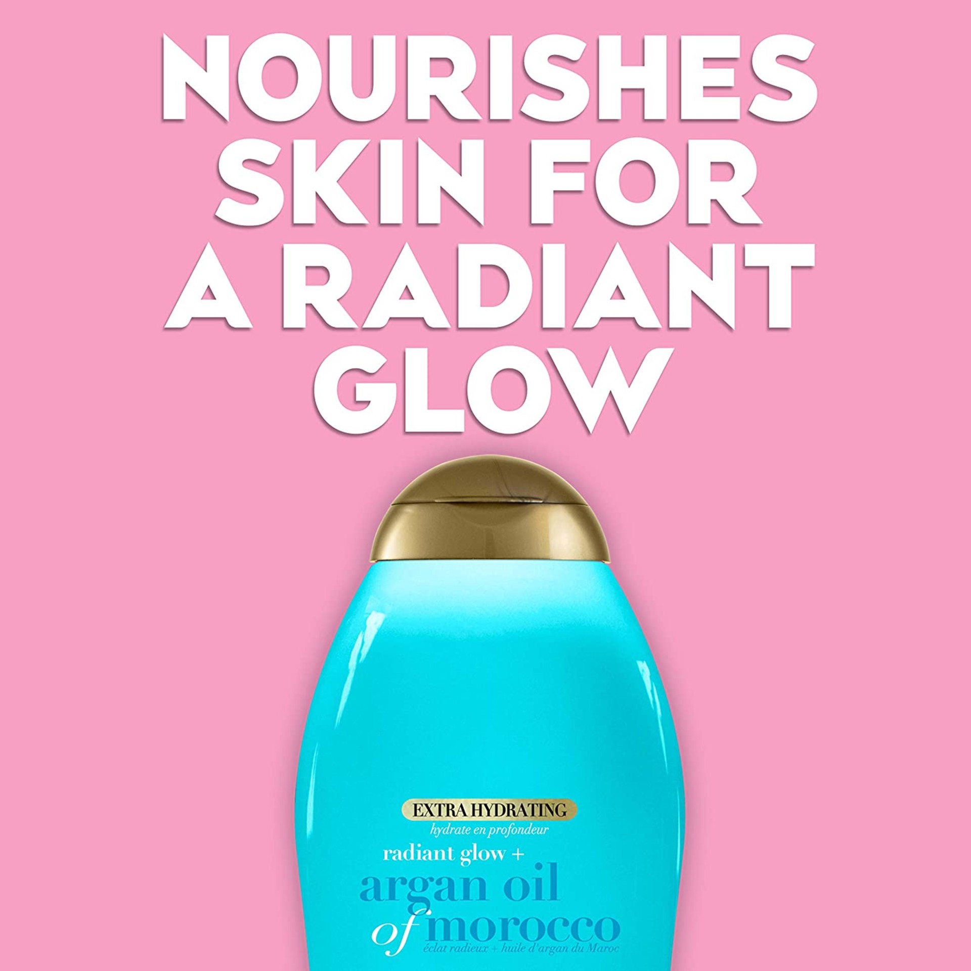 slide 6 of 6, OGX Radiant Glow + Argan Oil of Morocco Extra Hydrating Body Lotion for Dry Skin, Nourishing Creamy Body & Hand Cream for Silky Soft Skin, Paraben-Free, Sulfated-Surfactants Free, 19.5 Ounce, 19.50 fl oz