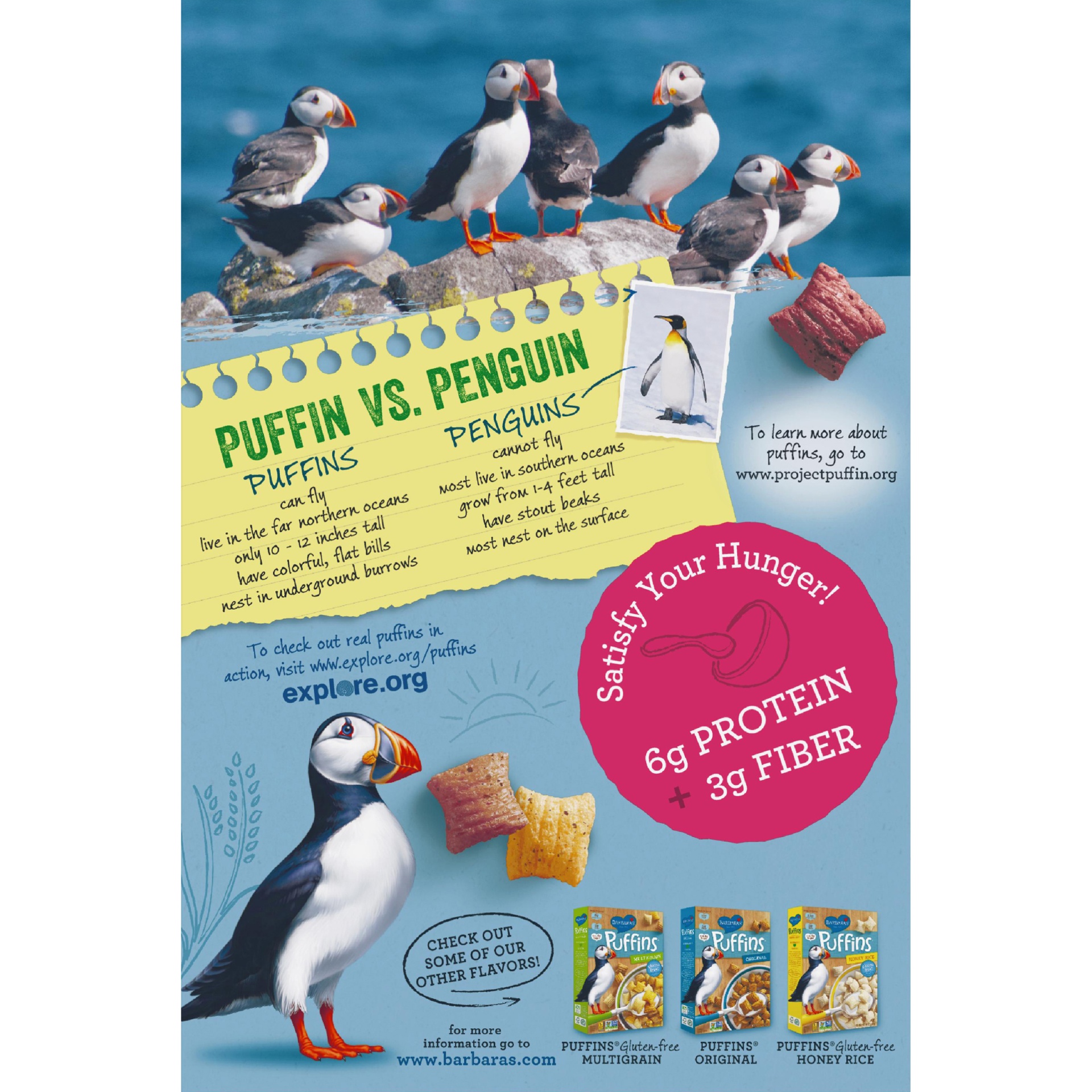 slide 6 of 8, Barbara's Puffins Protein Berry Burst Cereal, 10 oz