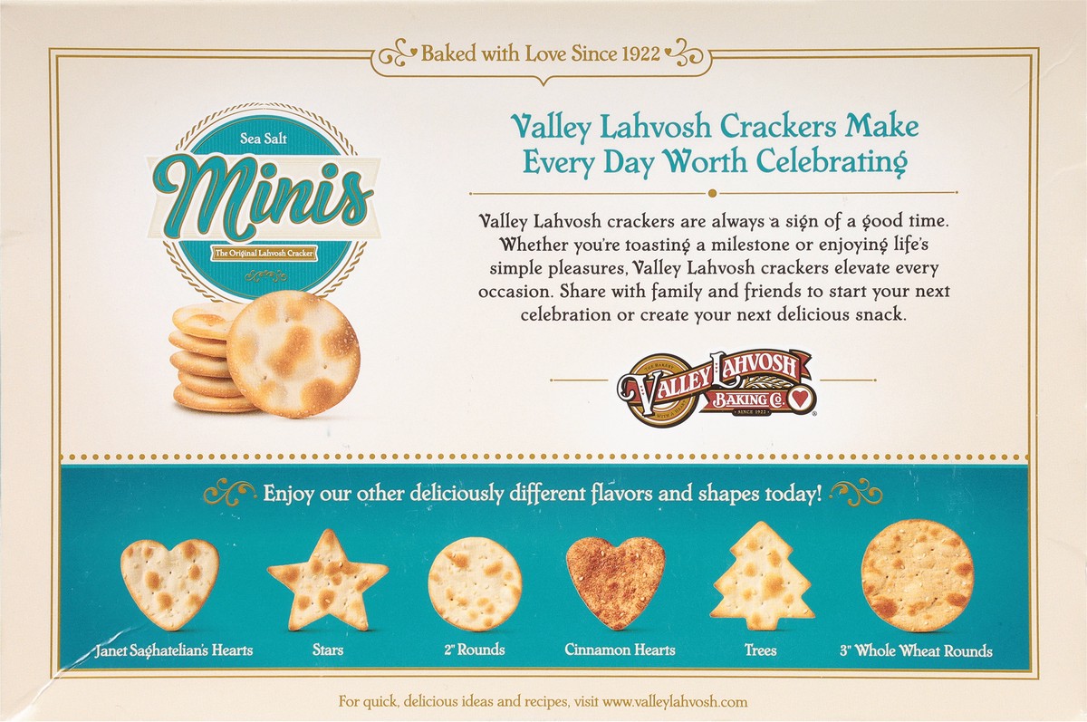 slide 5 of 9, Valley Lahvosh Baking Co. Minis Snack Size Sea Salt Lahvosh Crackers Snack Size 4.5 oz, 4.5 oz