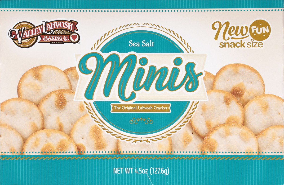 slide 6 of 9, Valley Lahvosh Baking Co. Minis Snack Size Sea Salt Lahvosh Crackers Snack Size 4.5 oz, 4.5 oz