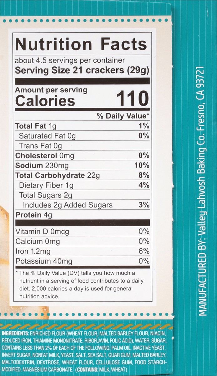 slide 8 of 9, Valley Lahvosh Baking Co. Minis Snack Size Sea Salt Lahvosh Crackers Snack Size 4.5 oz, 4.5 oz