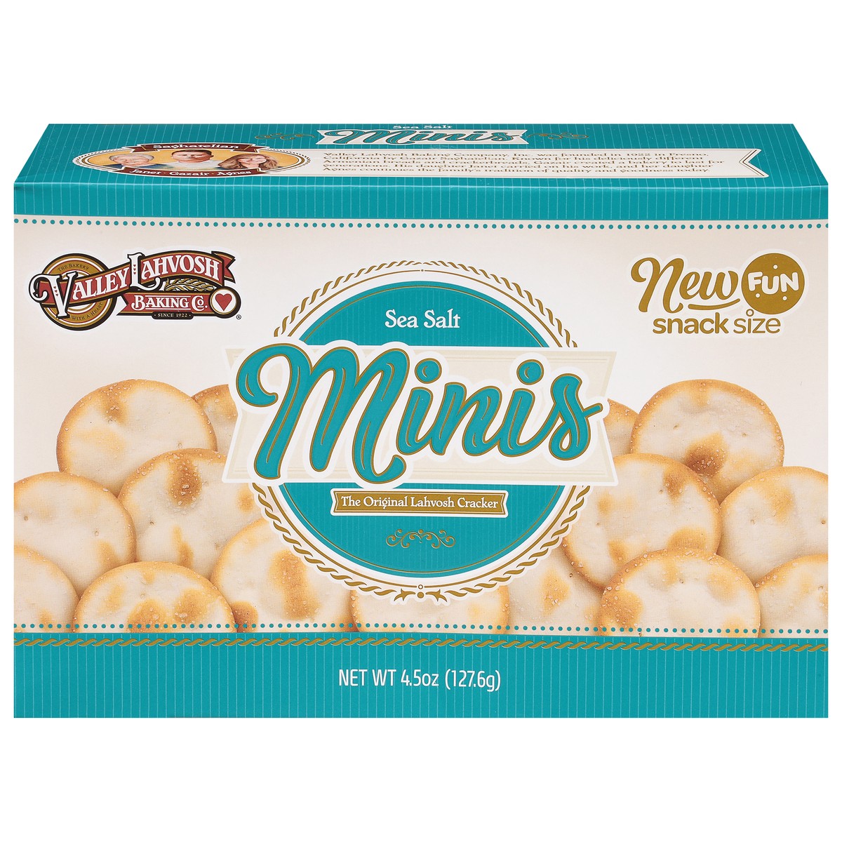 slide 1 of 9, Valley Lahvosh Baking Co. Minis Snack Size Sea Salt Lahvosh Crackers Snack Size 4.5 oz, 4.5 oz