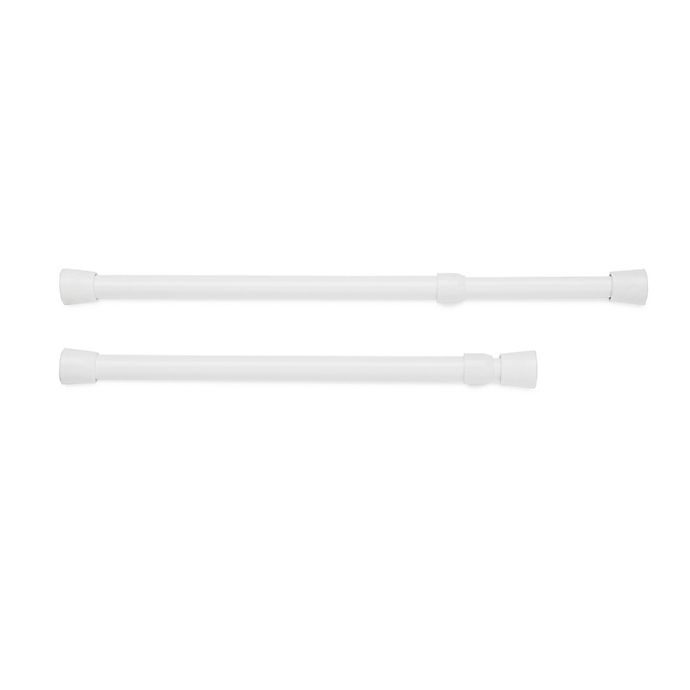 slide 1 of 1, Maytex 8 to Adjustable Round Spring Curtain Rod - White, 11 in