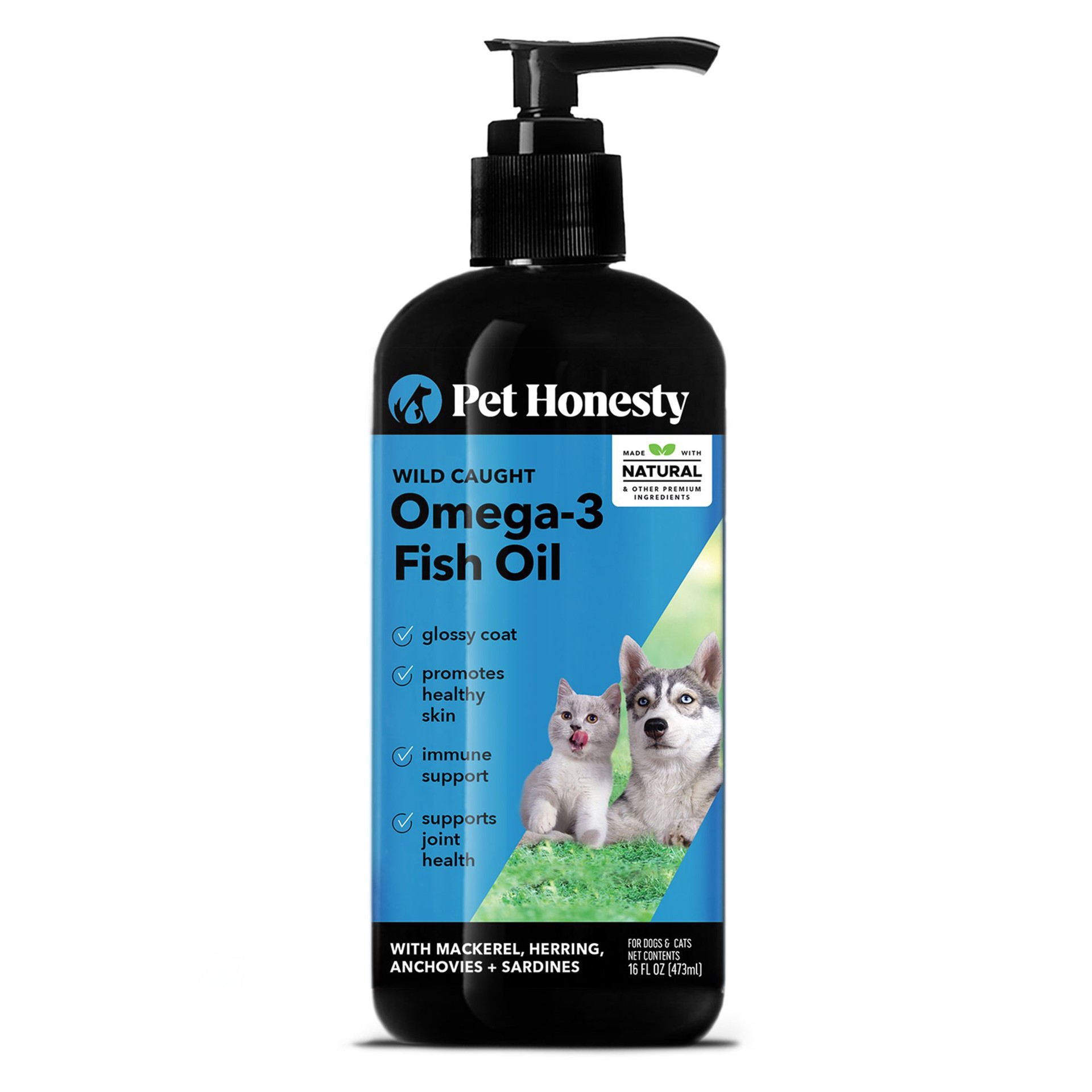 slide 1 of 1, Pet Honesty Wild Caught Omega-3 Fish Oil Dog & Cat Supplement, 16 fl oz