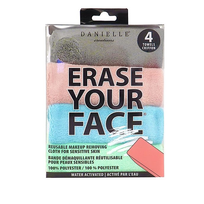 slide 1 of 1, As Seen on TV Erase Your Face Reusable Makeup Removing Cloth for Sensitive Skin, 4 ct