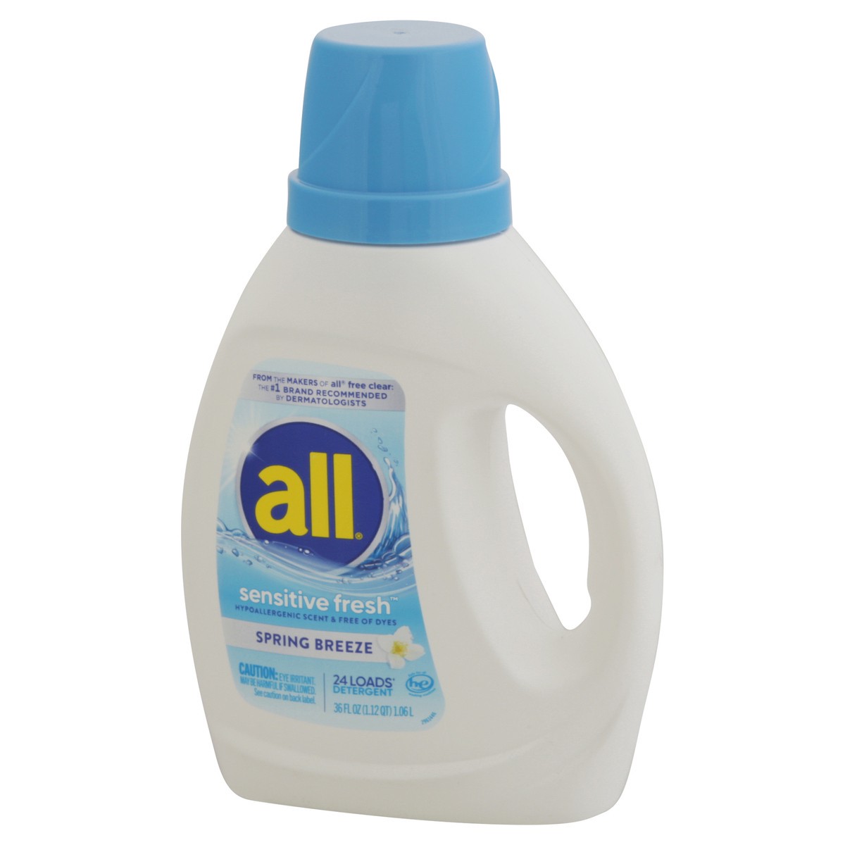 slide 3 of 12, All Liquid Detergent Sensitive Fresh Spring Breeze 24 Loads, 36 fl oz