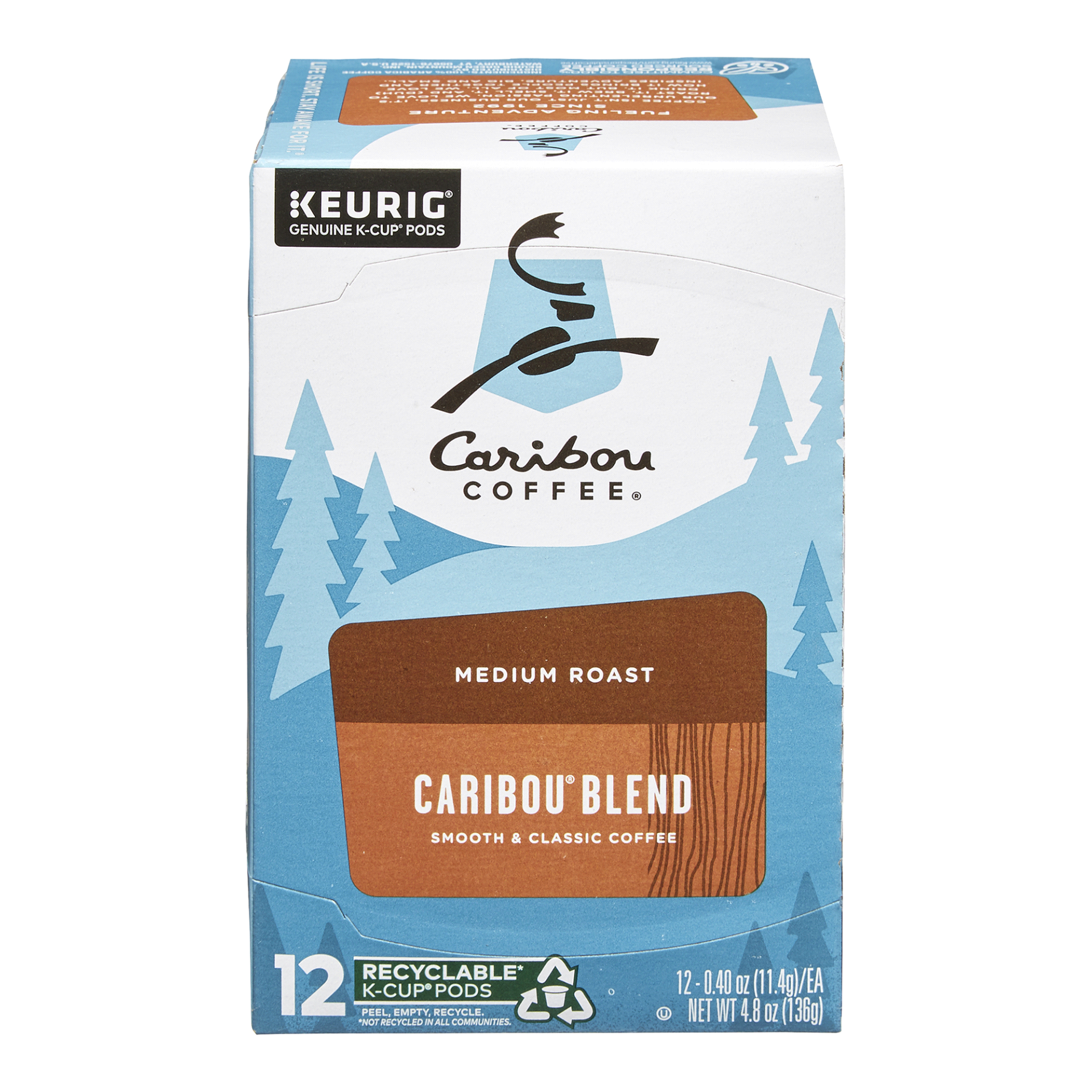 slide 1 of 5, Caribou Coffee Blend Keurig Single-Serve K-Cup Pod, Medium Roast Coffee, 12 ct