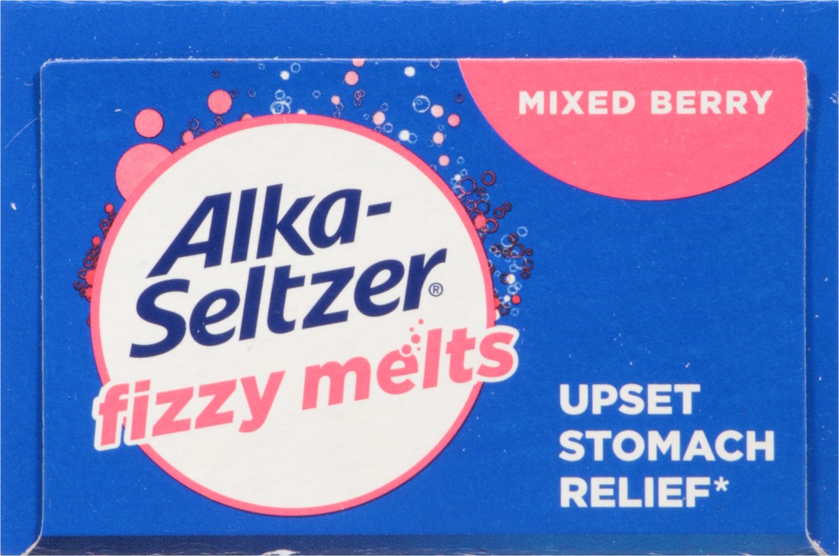 slide 11 of 13, Alka-Seltzer Fizzy Melts 4 in 1 Mixed Berry Upset Stomach Relief 8 - 2 Tablet Pouches, 8 ct