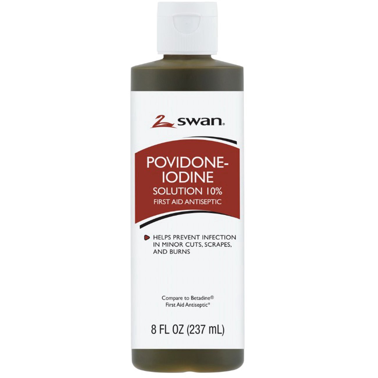 slide 1 of 1, Swan Povidone Iodine Solution First Aid Antiseptic, 8 fl oz